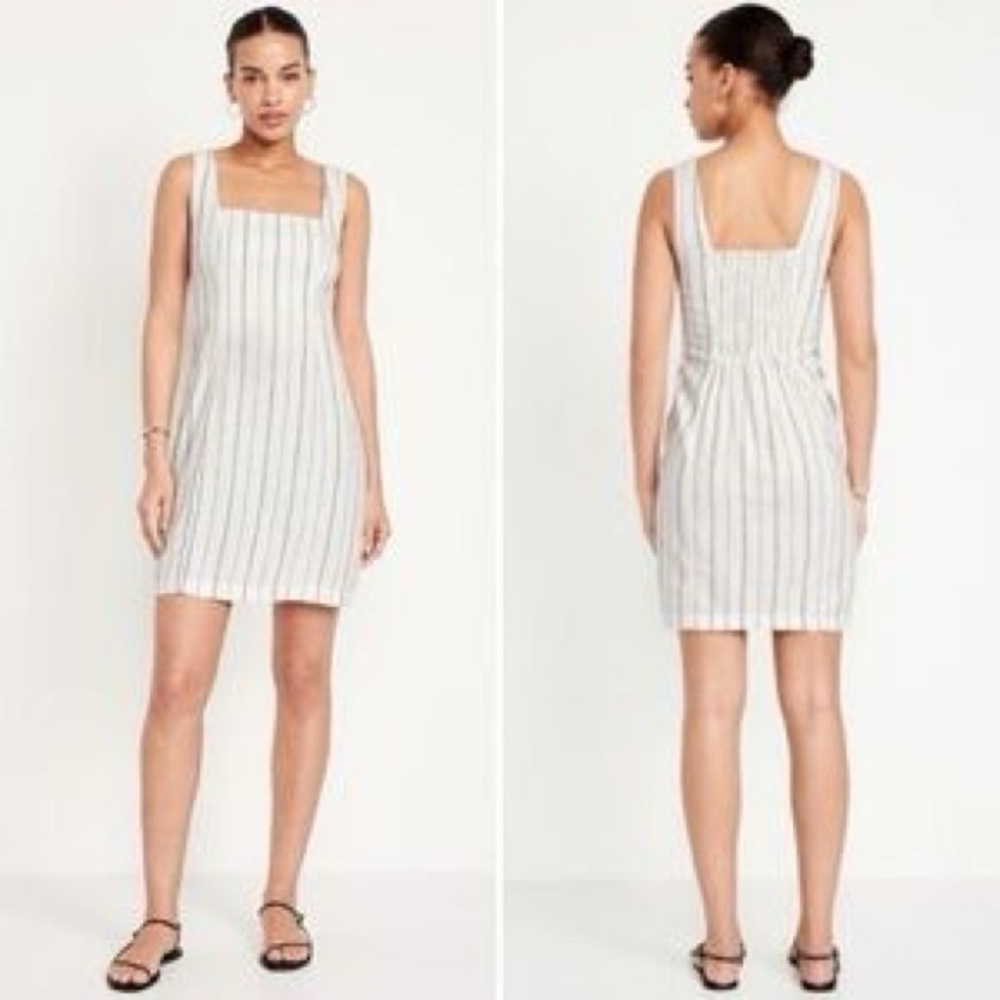 Old Navy White and Black Striped Mini Dress - Picture 2 of 4